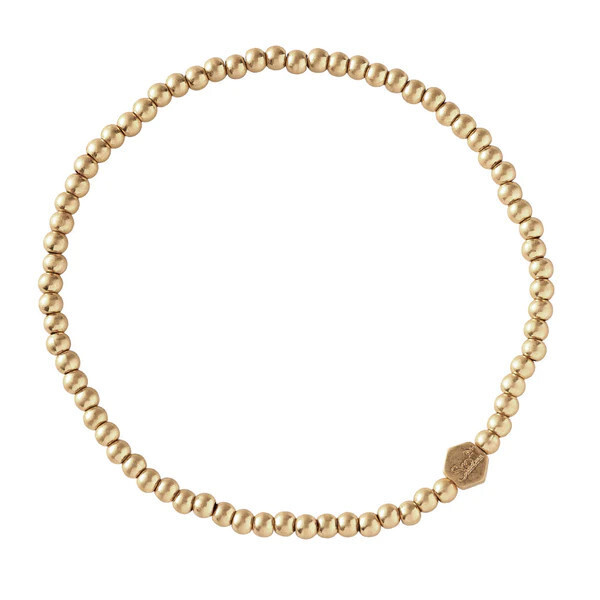 Mini Metal Stacking Bracelet Ball Beads Gold