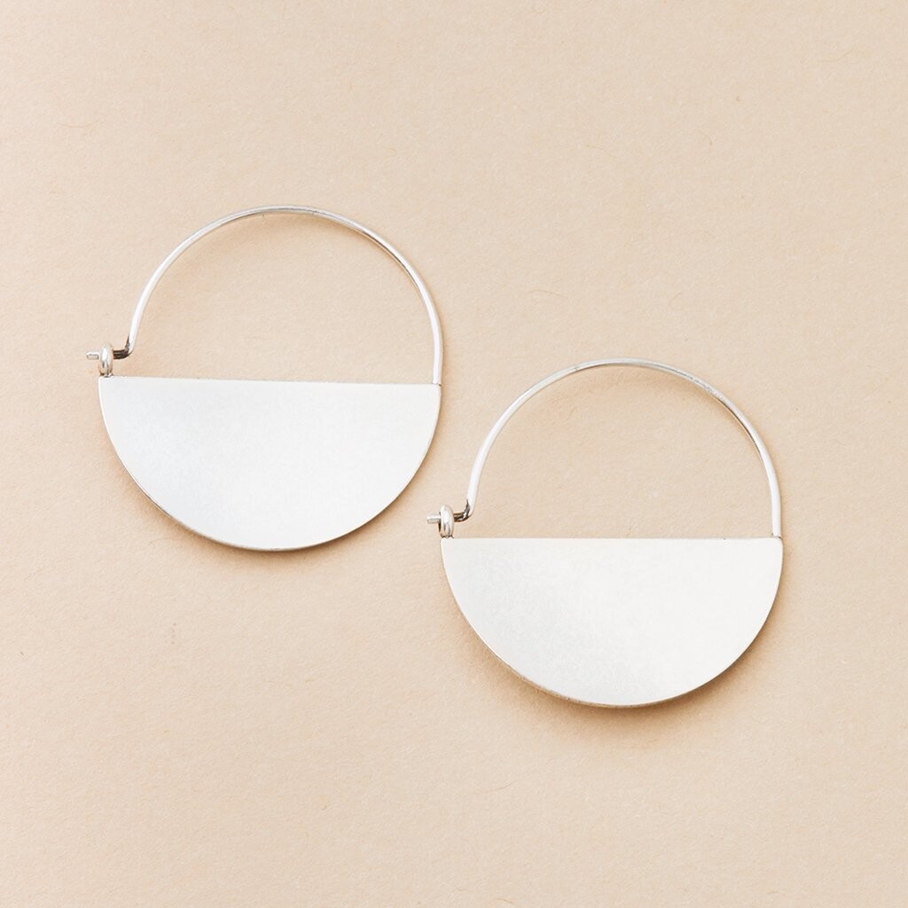 Refined Earring Collection Lunar Hoop Sterling Silver