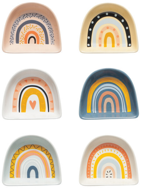 Pinch Bowl Set of 6 Rainbows