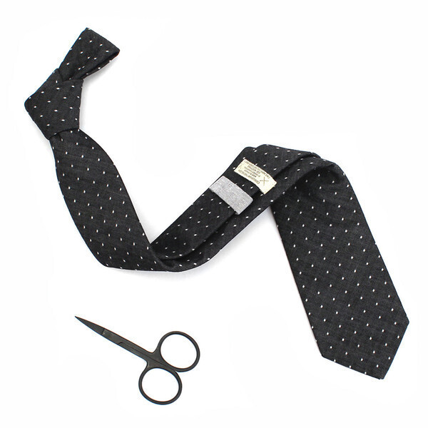 Neck Tie Henry Black Cotton Polka Dot