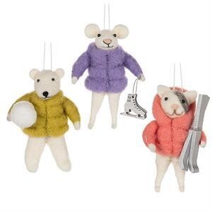 Felt Ornament Puffy Coat Animal Assorted