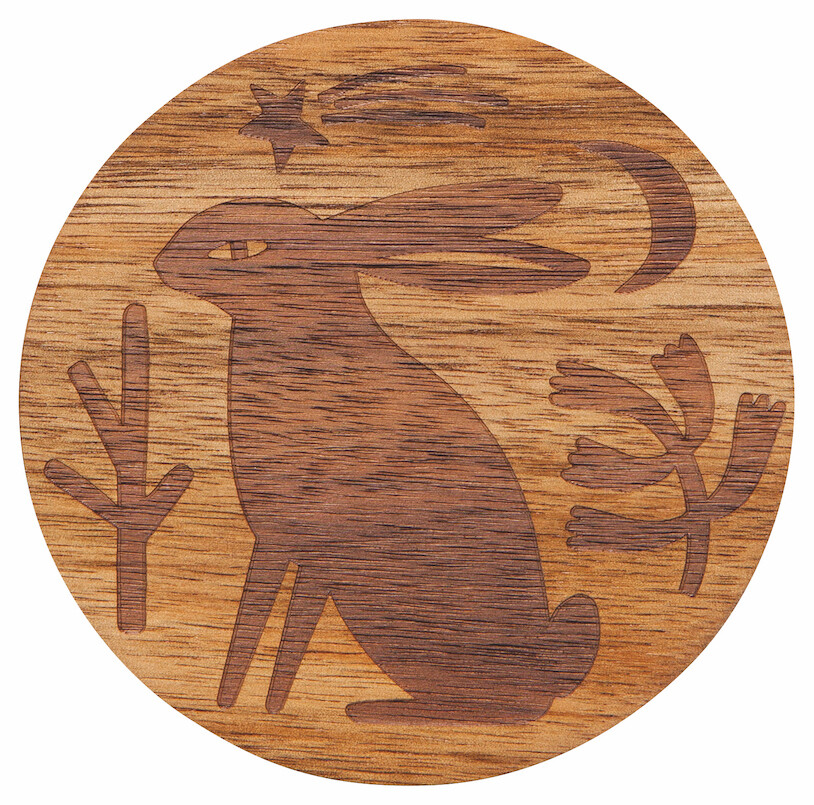 Coaster Set of 4 Timber Engraved