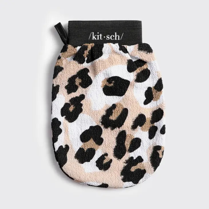 Eco-Friendly Exfoliating Glove Leopard