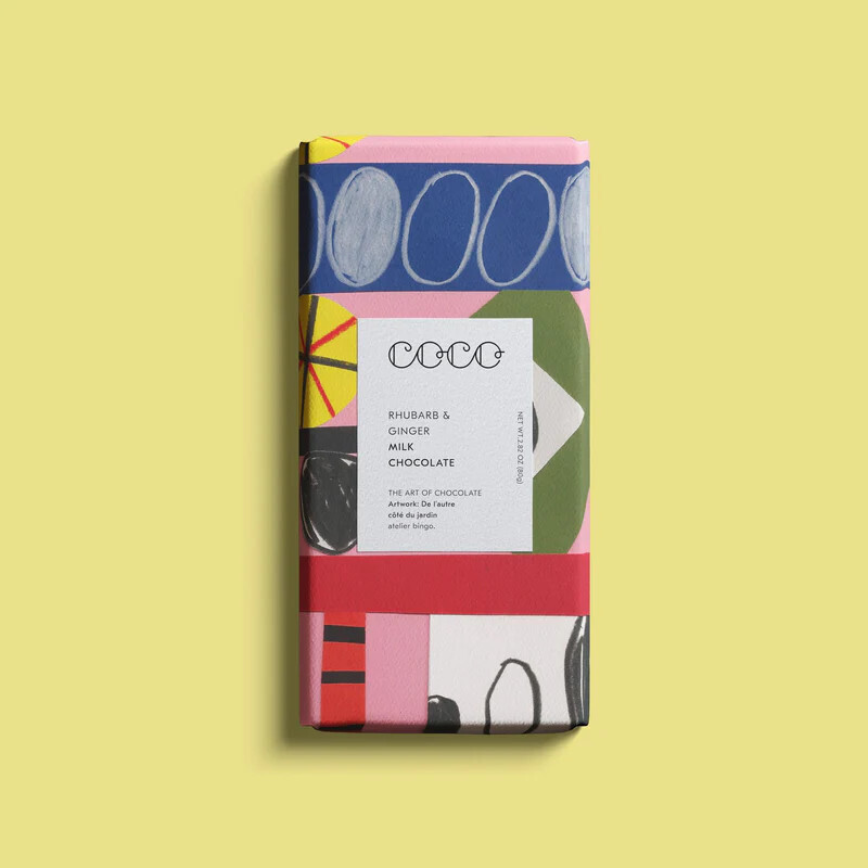 Rhubarb &amp; Ginger Milk Chocolate Bar