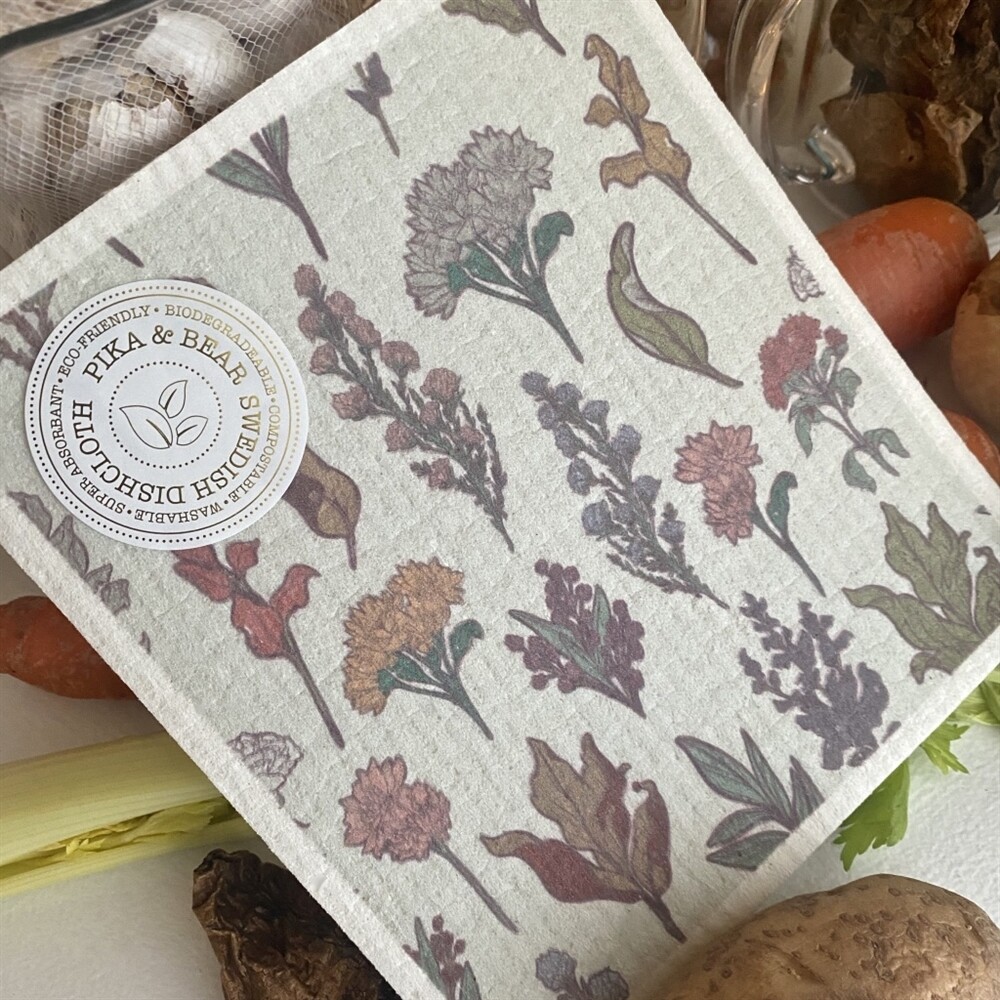 Swedish Dishcloth &quot;Nouveau&quot; Wildflower Pattern