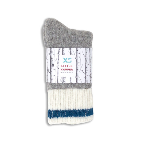 Kids Little Camper Wool Socks Lake Blue