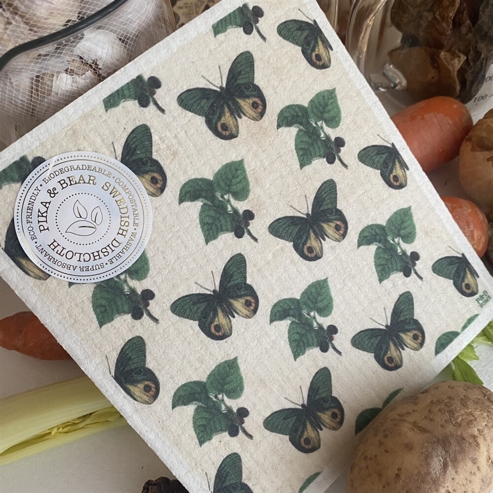 Swedish Dishcloth &quot;Gardensis&quot; Moth and Berries