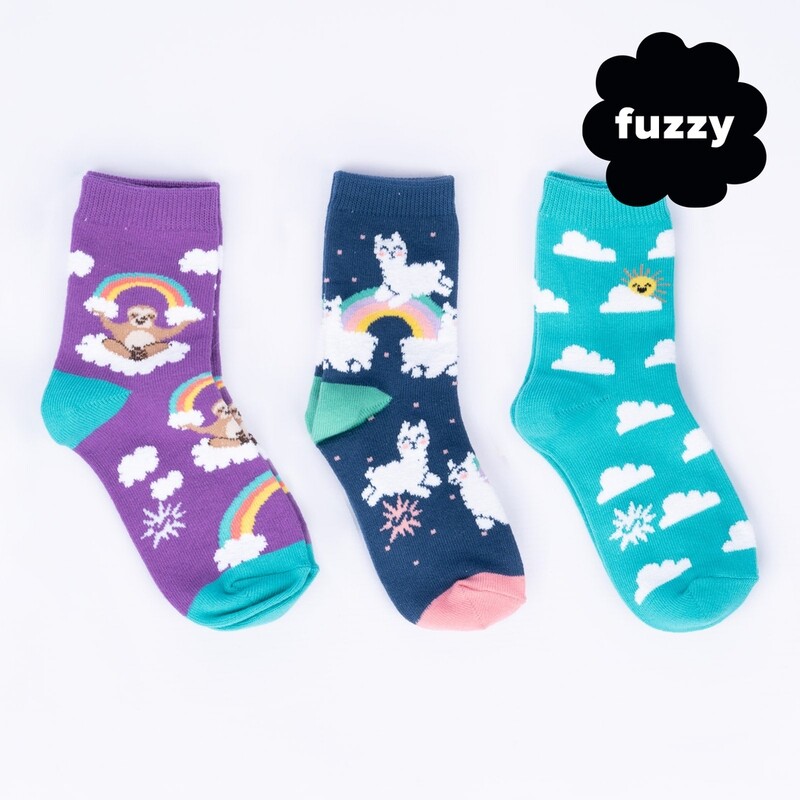 Youth Crew Socks Pack of 3 Sloth Dreams