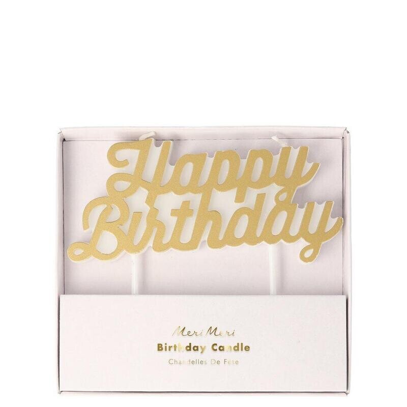Candle Gold Happy Birthday