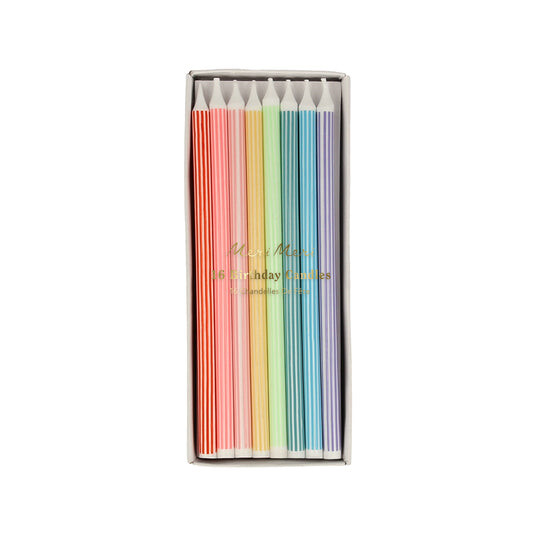 Candles Mixed Stripe Set of 16
