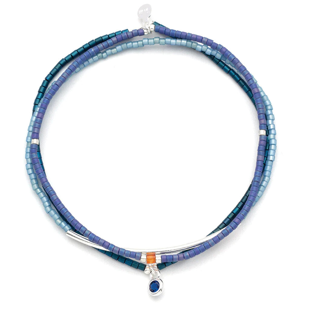 Tonal Chromacolour Miyuki Bracelet Trio Cobalt/Silver