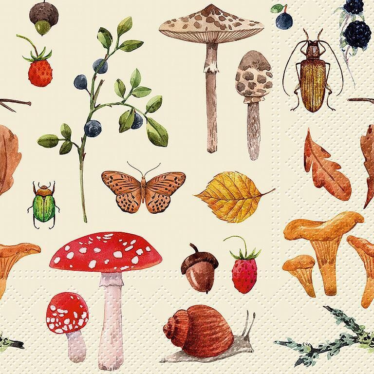Napkins Pack of 20 Large Forest Botany