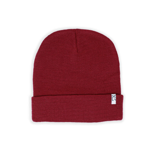 Cuffed Wool Beanie Crimson