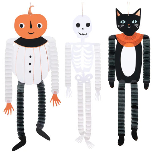 Assorted Vintage Halloween Honeycomb Decorations