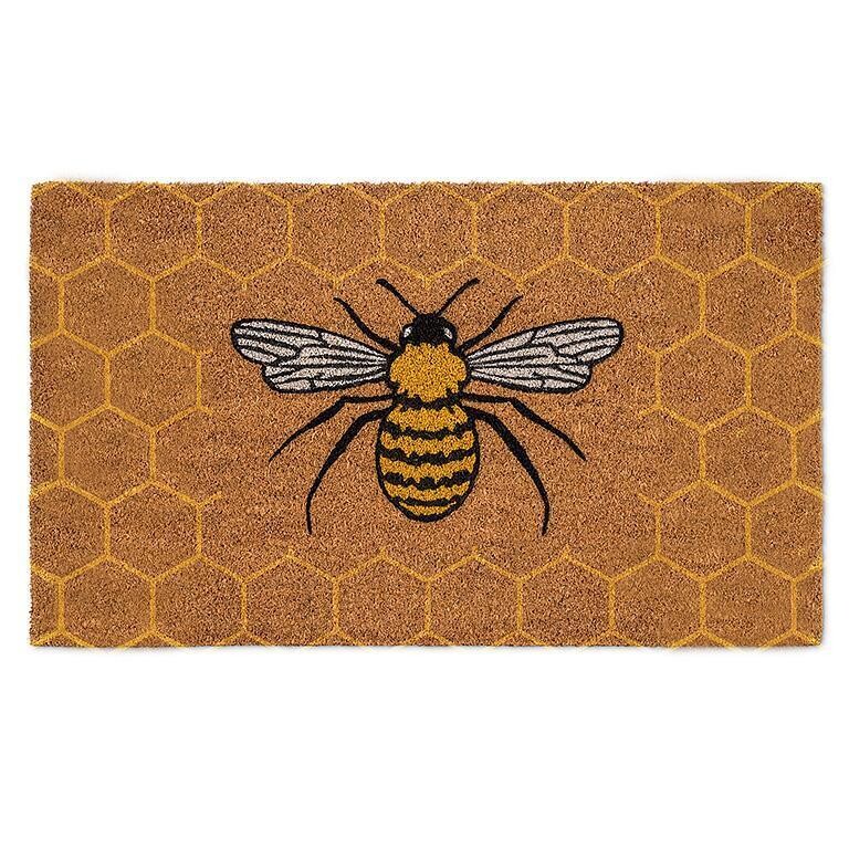 Doormat Rubber Bottom Bee &amp; Honeycomb 18&quot; x 30&quot;