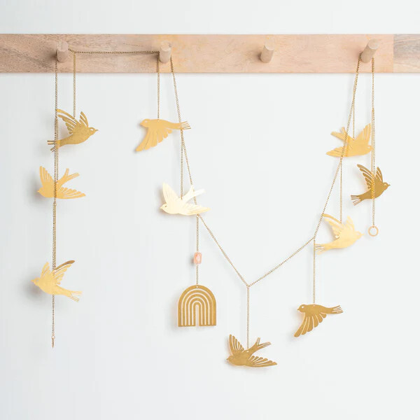 Brass Garland Bird Sunstone