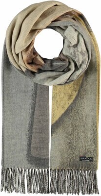 Scarf Brush Stroke Hearts Asphalt Gray