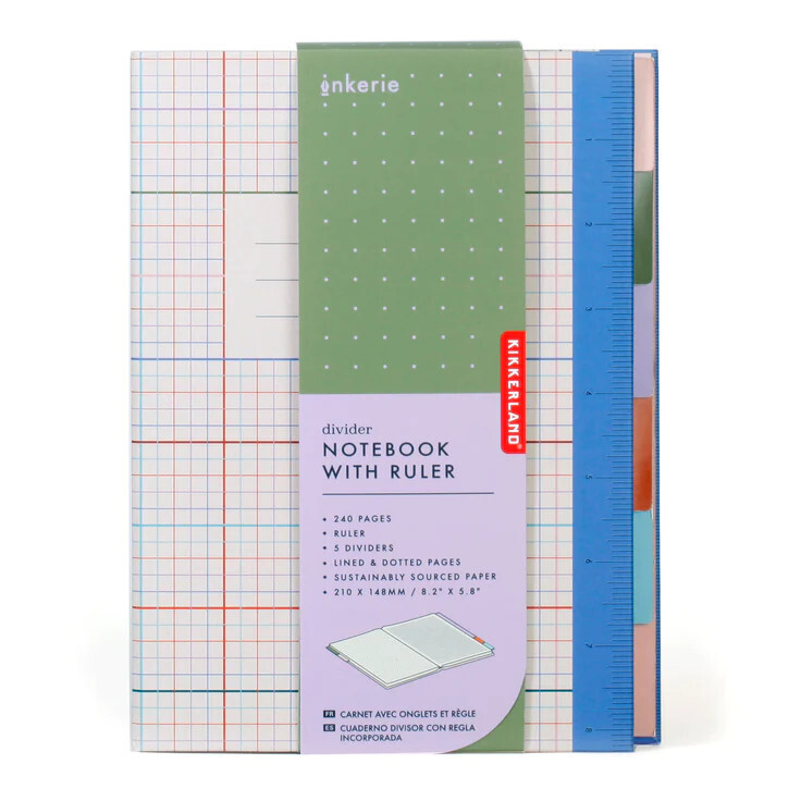 Inkerie Notebook with Divider and Ruler