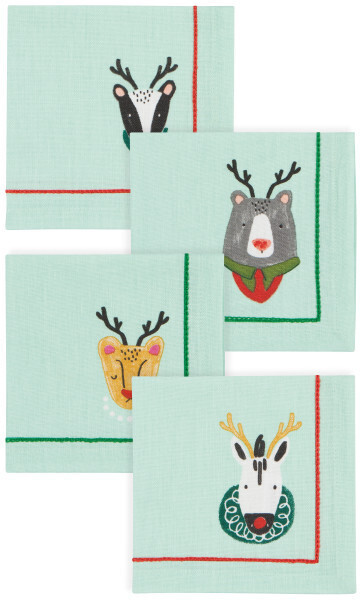 Cocktail Napkins Set of 4 Rudolph Imposter