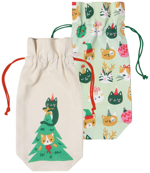Wine Bag Set of 2 Let It Meow