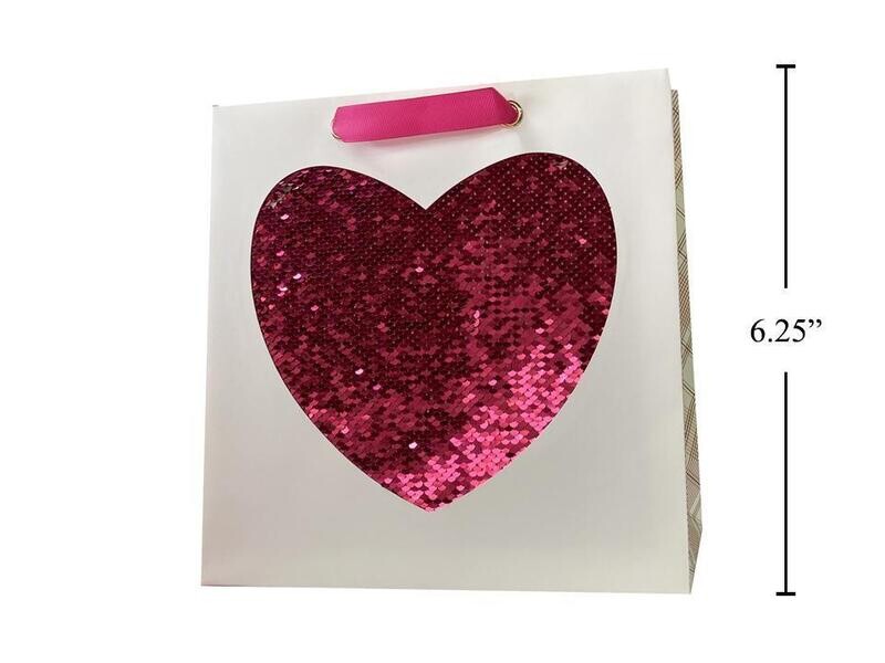Medium Gift Bag Sequin Heart