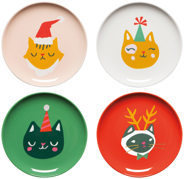 Appetizer Plates Set of 4 Let It Meow