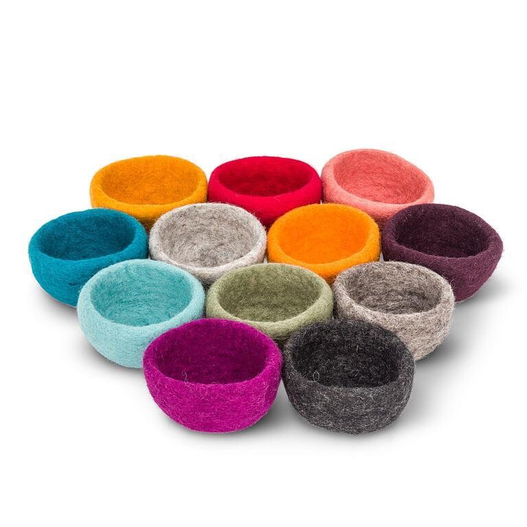 Mini Bowls Felt Assorted Colours