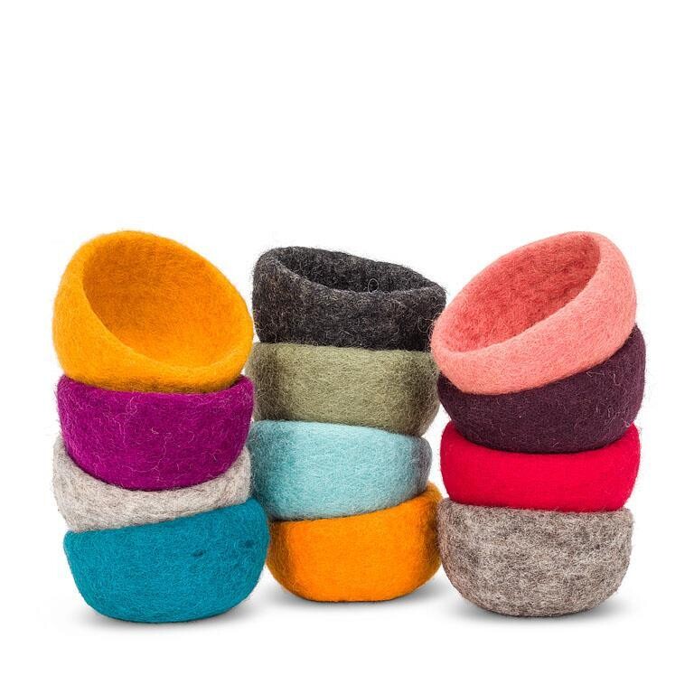 Mini Bowls Felt Assorted Colours