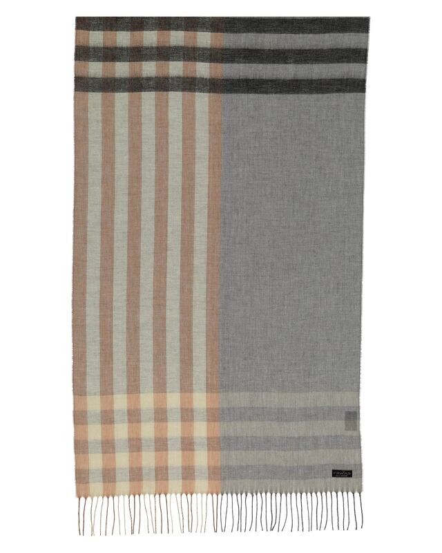 Cashmink Scarf Colourblock Wrap Morning Gray