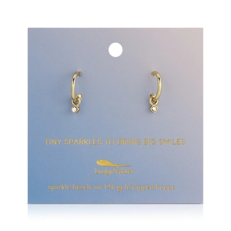 Earrings Crystal Hoops Tiny Sparkles