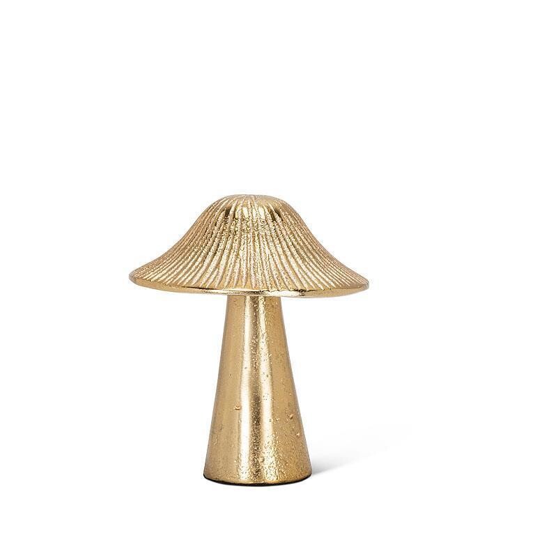 Sculpture Gold Ribbed Mushroom Small 4&quot;