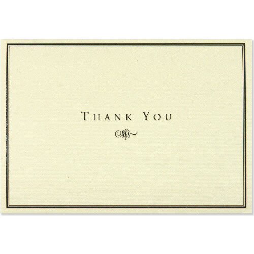 Note Cards Cream and Black Thank You