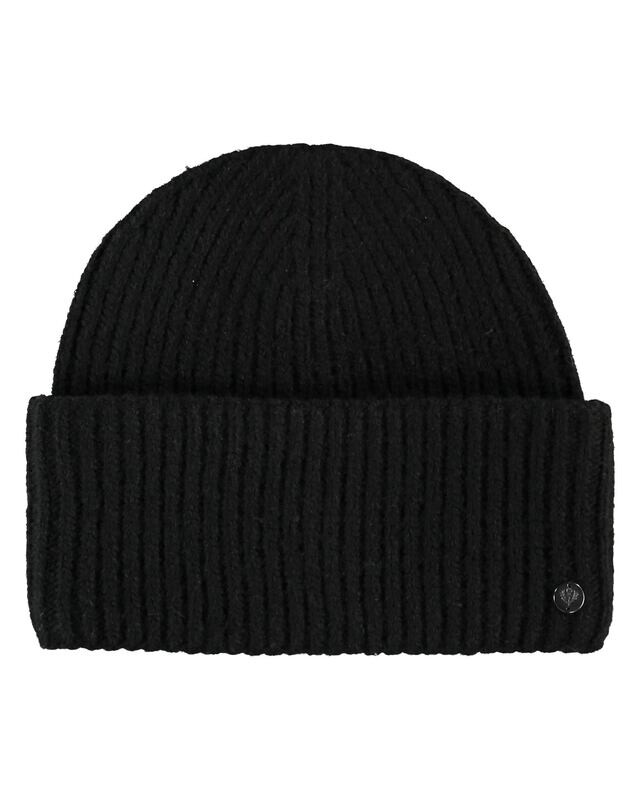 Melange Knit Beanie Black