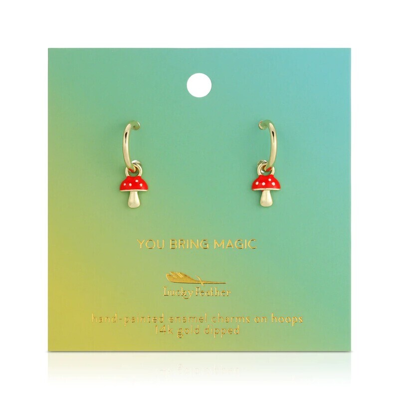 Earrings Mushroom Hoops You Bring Magic