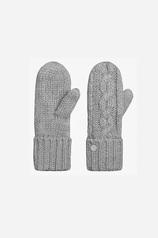 Cable Knit Mittens Grey