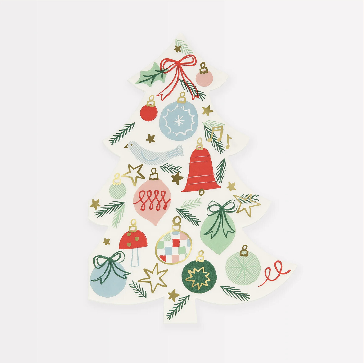 Napkins Festive Pattern Tree Set of 16