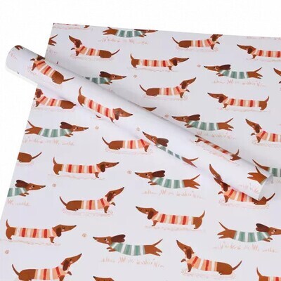 Wrapping  Paper Sheets Sausage Dog