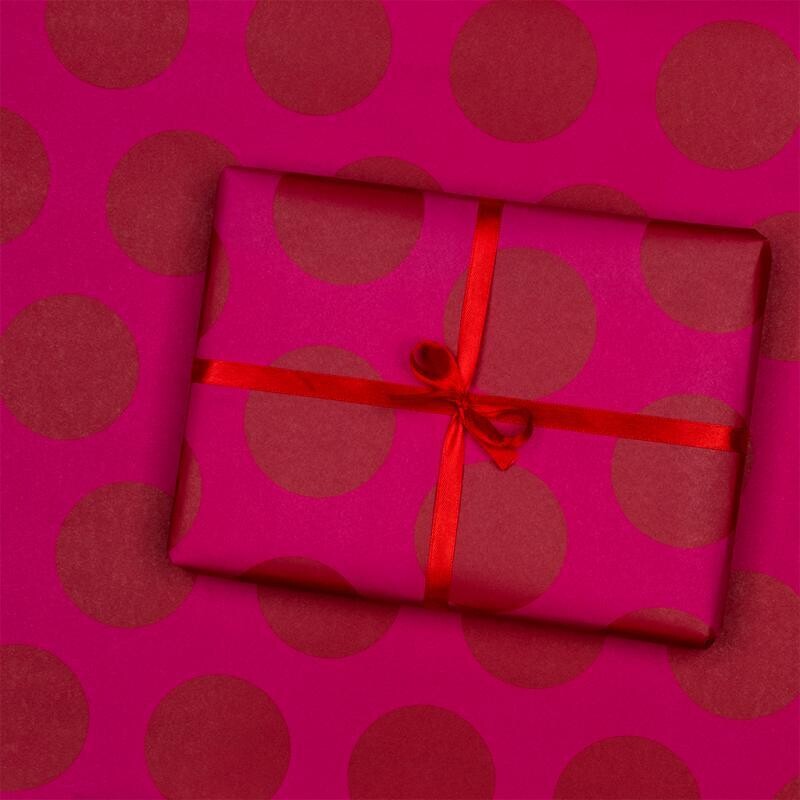 Wrapping Paper Sheets Red Spot On Pink