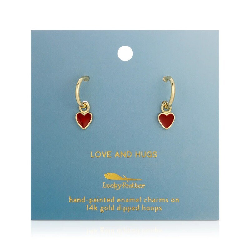 Earrings Heart Hoops Love and Hugs