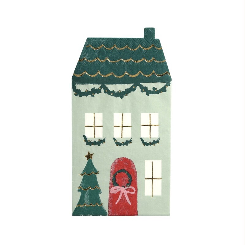 Napkins Christmas House Set of 16