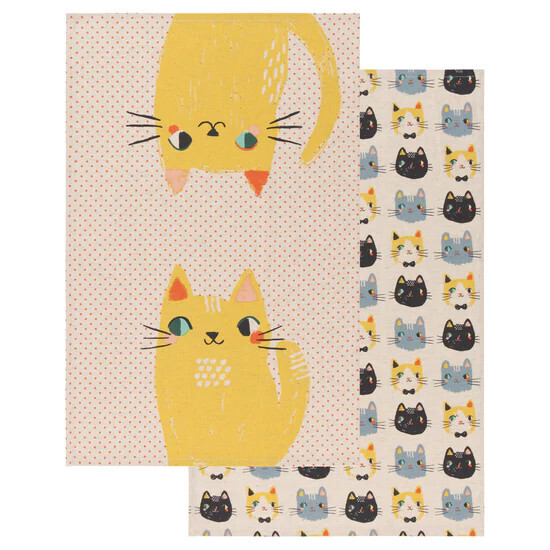 Dishtowel Set Meow Meow