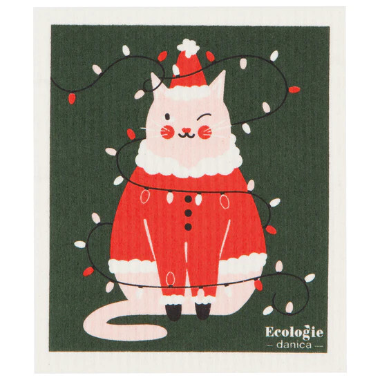 Swedish Dishcloth Festive Feline