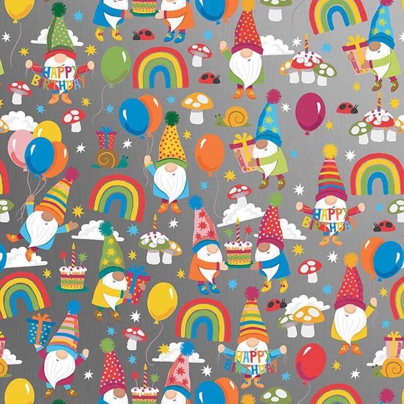 Gift Wrap Roll Birthday Gnomes