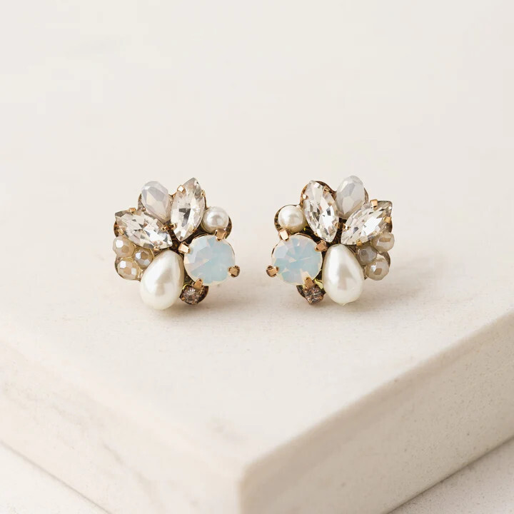 Shirley Stud Earrings White