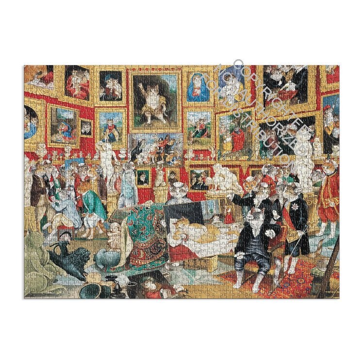 1500 Piece Puzzle Meowsterpiece of Western Art The Tribuna of The Uffizi