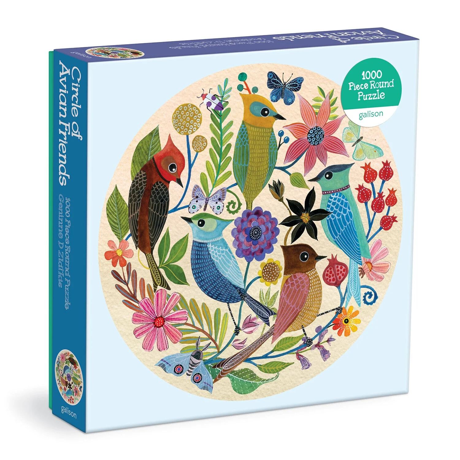 1000 Piece Round Puzzle Circle of Avian Friends