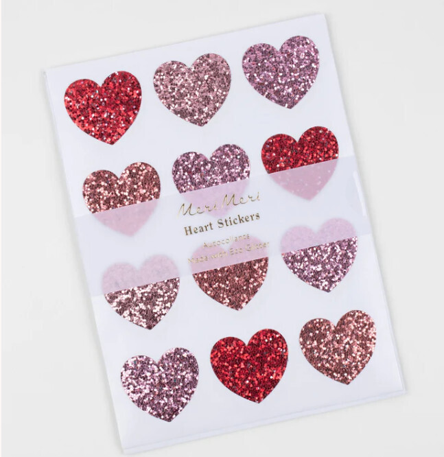 Sticker Sheet Glitter Heart