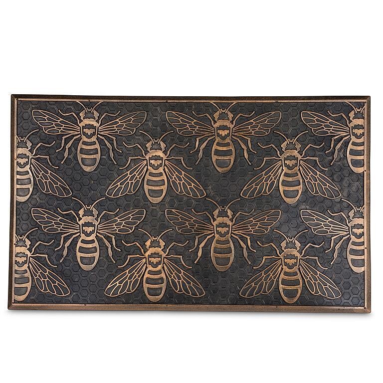 Doormat Rubber Bee Grid Copper 18&quot; x 30&quot;