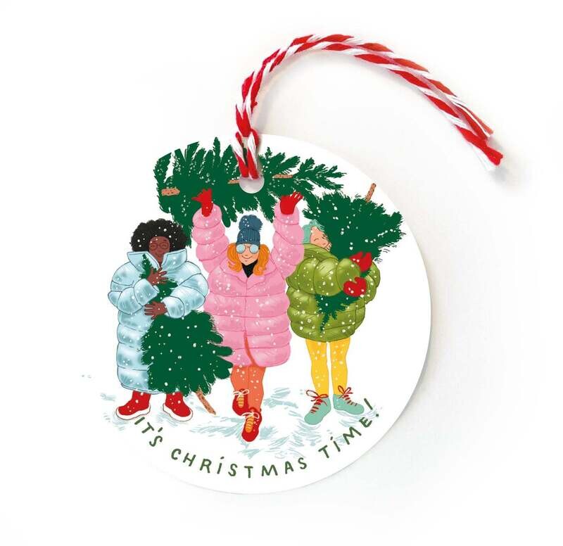 Gift Tags With Tie String 10pcs Girls and Christmas Trees