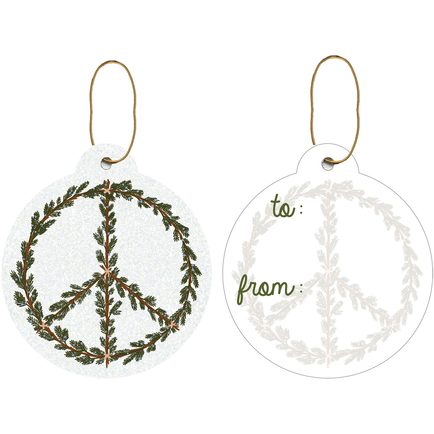 Gift Tags With Tie String 4pcs Peace